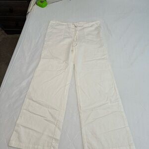 VENUS Off-White Linen Pants